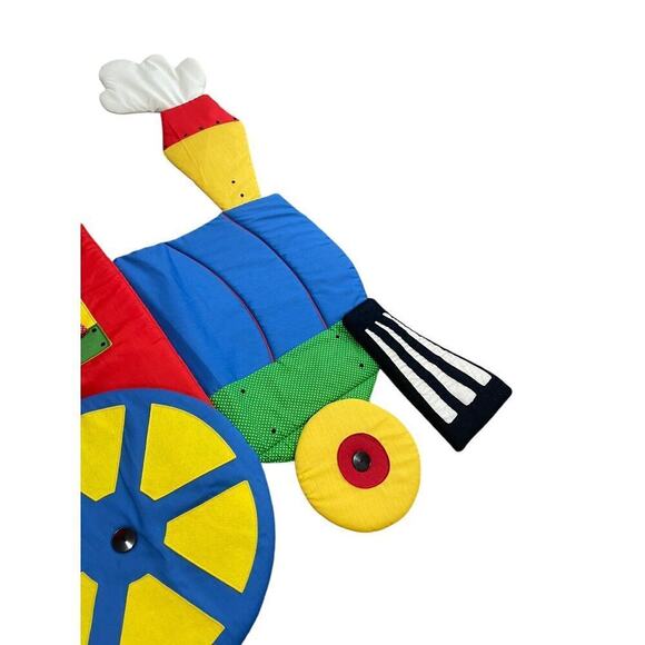 Vintage Wooltex Baby Nursery Decor Teacher Wall Hanging Train Engine Conductor - Picture 3 of 6